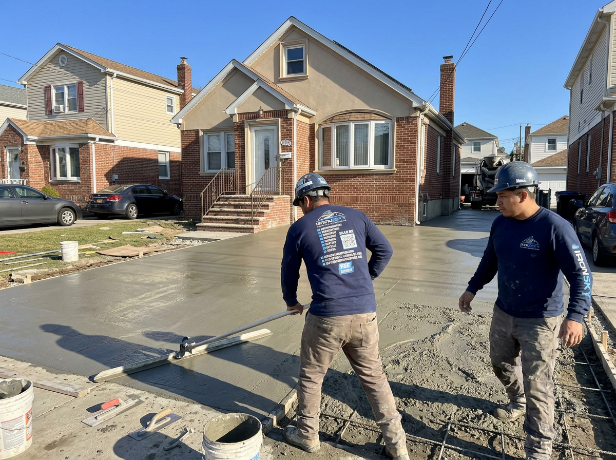 New residential driveway installed by IronSky