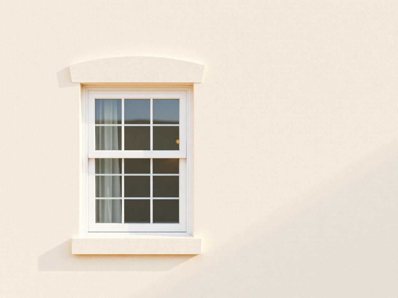 Warm cream stucco exterior wall with classic dash texture finish